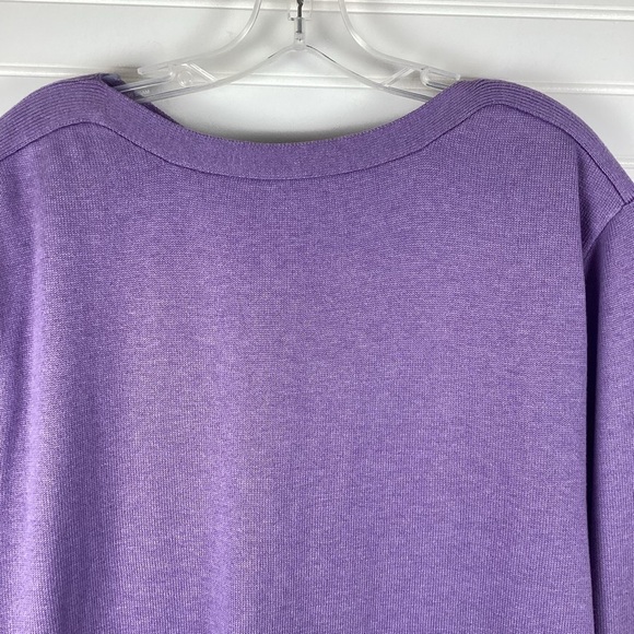 J Jill Boat Neck Long Sleeve Two Pocket Tunic Sweater Size XLP Lavender - Picture 5 of 7